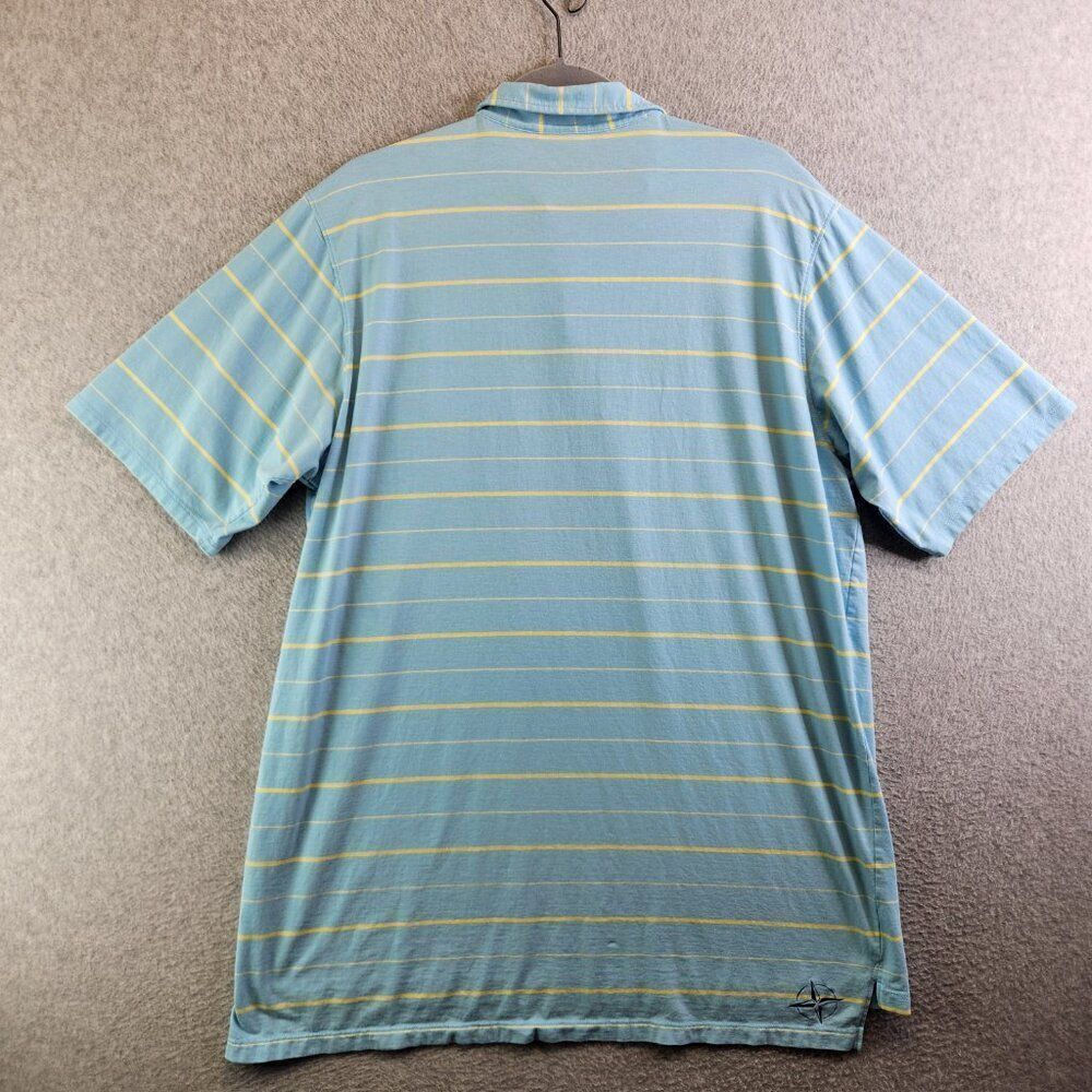 B Draddy Shirt Mens XL Blue Striped Golf Polo Pima Cotton Chest Pocket Comfy - Picture 6 of 15